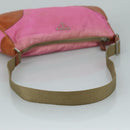 PRADA Shoulder Bag Nylon Pink Beige Silver Auth 108330-7