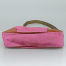 PRADA Shoulder Bag Nylon Pink Beige Silver Auth 108330-5