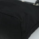 PRADA Hand Bag Nylon Leather Black Silver Auth 108371-14