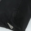 PRADA Hand Bag Nylon Leather Black Silver Auth 108371-9