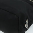 PRADA Hand Bag Nylon Leather Black Silver Auth 108371-15