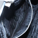 PRADA Hand Bag Nylon Leather Black Silver Auth 108371-20