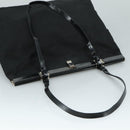 PRADA Hand Bag Nylon Leather Black Silver Auth 108371-6
