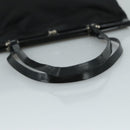 PRADA Hand Bag Nylon Leather Black Silver Auth 108371-7