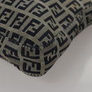 FENDI Zucchino Canvas Hand Bag Navy Silver Auth 108378V-16