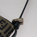 FENDI Zucchino Canvas Hand Bag Navy Silver Auth 108378V-19