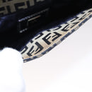 FENDI Zucchino Canvas Hand Bag Navy Silver Auth 108378V-10