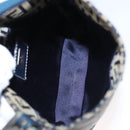 FENDI Zucchino Canvas Hand Bag Navy Silver Auth 108378V-11