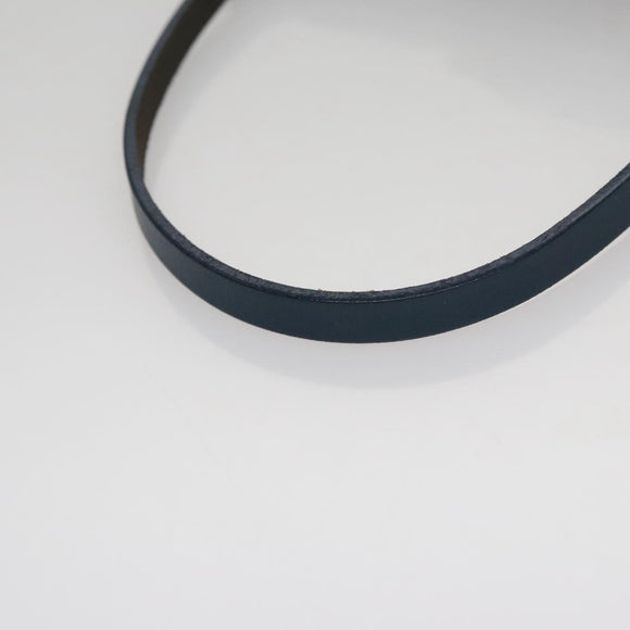 FENDI Zucchino Canvas Hand Bag Navy Silver Auth 108378V