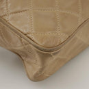 CHANEL Matelasse Chain Shoulder Bag Lamb Skin Beige Gold CC Auth 108395-14