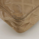 CHANEL Matelasse Chain Shoulder Bag Lamb Skin Beige Gold CC Auth 108395-16