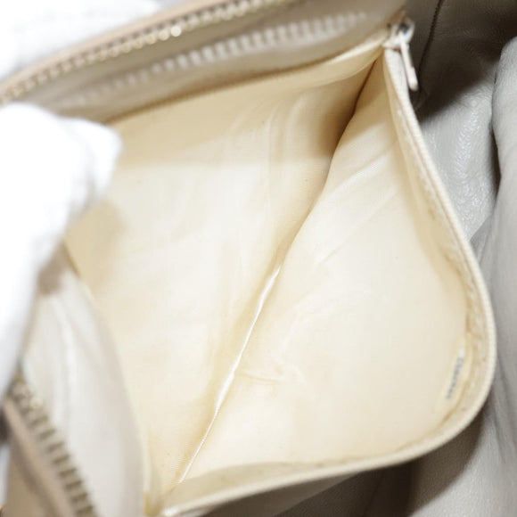 CHANEL Matelasse Chain Shoulder Bag Lamb Skin Beige Gold CC Auth 108395