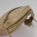 CHANEL Matelasse Chain Shoulder Bag Lamb Skin Beige Gold CC Auth 108395-6