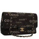 CHANEL Matelasse Chain Shoulder Bag Canvas Black Gold CC Auth 108396-1