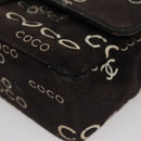 CHANEL Matelasse Chain Shoulder Bag Canvas Black Gold CC Auth 108396-16