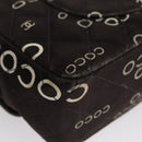 CHANEL Matelasse Chain Shoulder Bag Canvas Black Gold CC Auth 108396-17