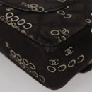 CHANEL Matelasse Chain Shoulder Bag Canvas Black Gold CC Auth 108396-18