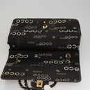 CHANEL Matelasse Chain Shoulder Bag Canvas Black Gold CC Auth 108396-20