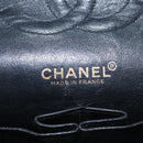 CHANEL Matelasse Chain Shoulder Bag Canvas Black Gold CC Auth 108396-25