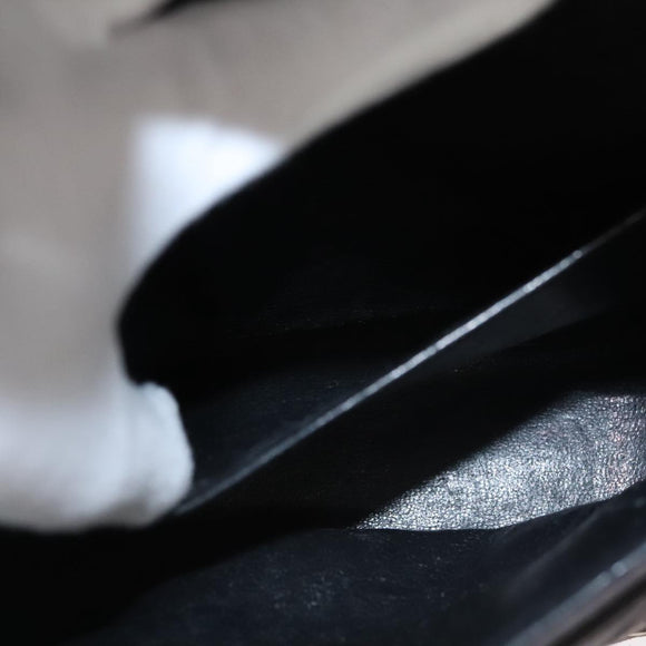 CHANEL Matelasse Chain Shoulder Bag Canvas Black Gold CC Auth 108396