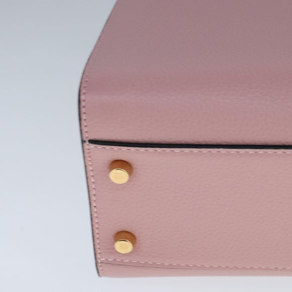 VERSACE Hand Bag Leather 2way Pink Auth 108430