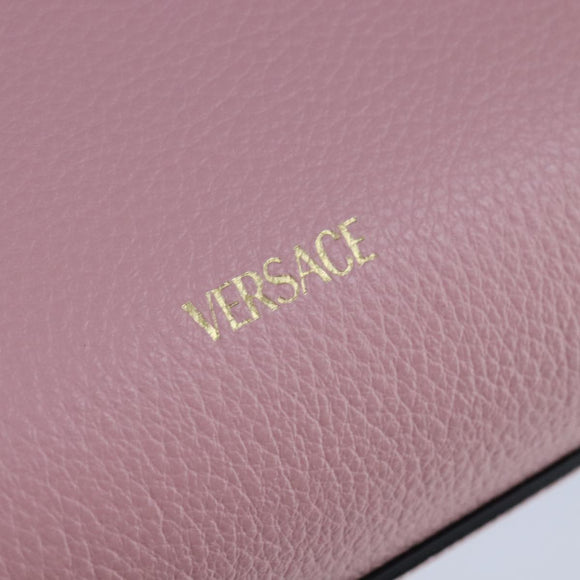 VERSACE Hand Bag Leather 2way Pink Auth 108430