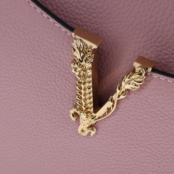 VERSACE Hand Bag Leather 2way Pink Auth 108430