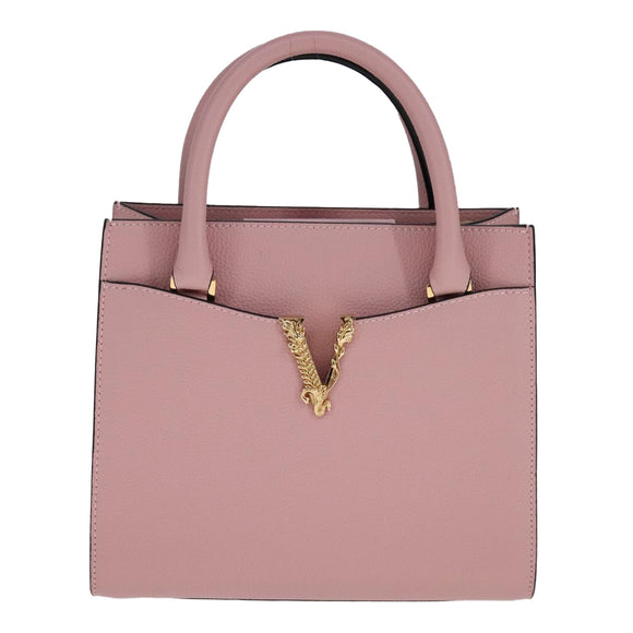VERSACE Hand Bag Leather 2way Pink Auth 108430