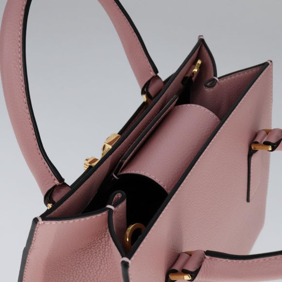 VERSACE Hand Bag Leather 2way Pink Auth 108430