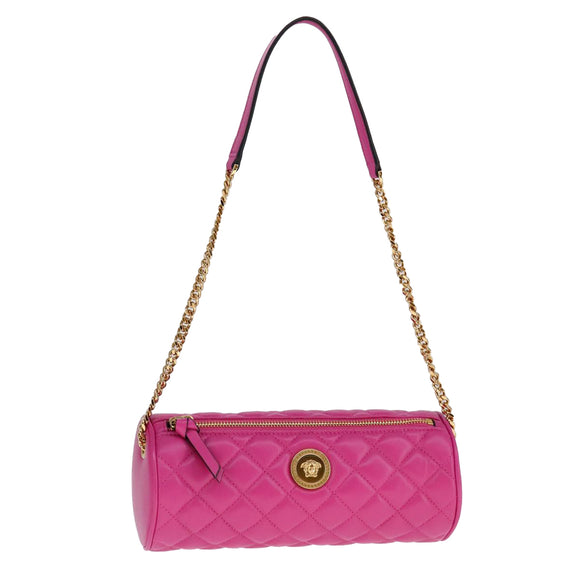 VERSACE Shoulder Bag Leather Pink Auth 108483