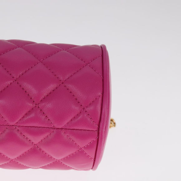 VERSACE Shoulder Bag Leather Pink Auth 108483