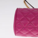 VERSACE Shoulder Bag Leather Pink Auth 108483-12