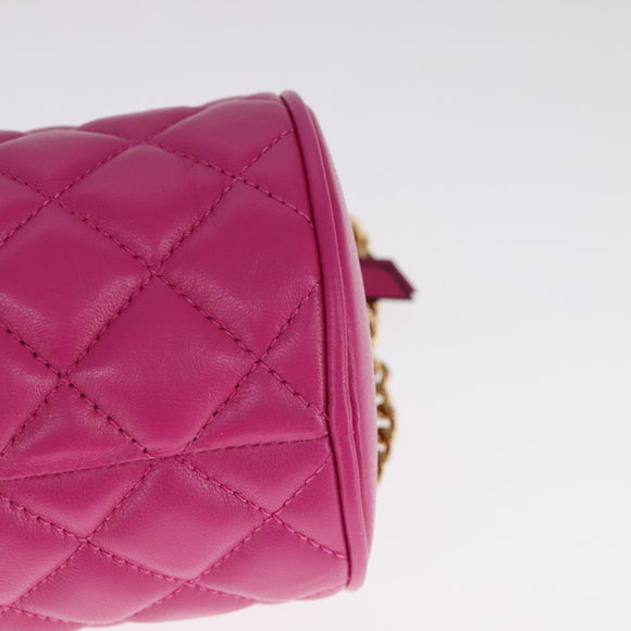 VERSACE Shoulder Bag Leather Pink Auth 108483