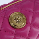 VERSACE Shoulder Bag Leather Pink Auth 108483-14