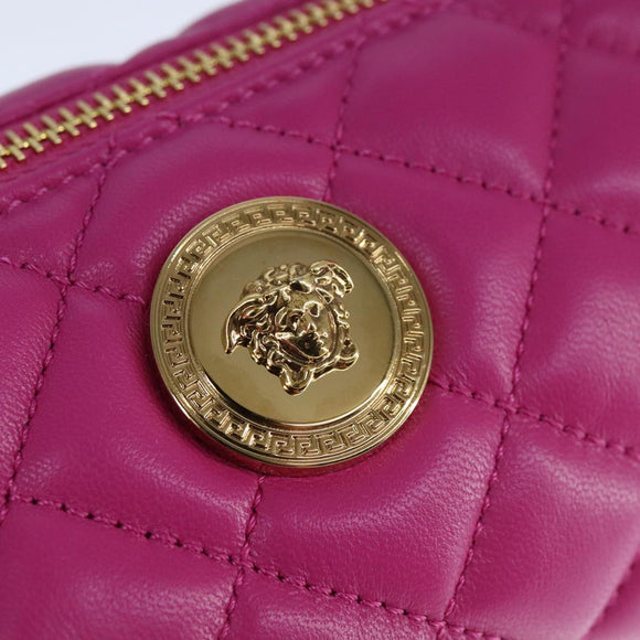 VERSACE Shoulder Bag Leather Pink Auth 108483