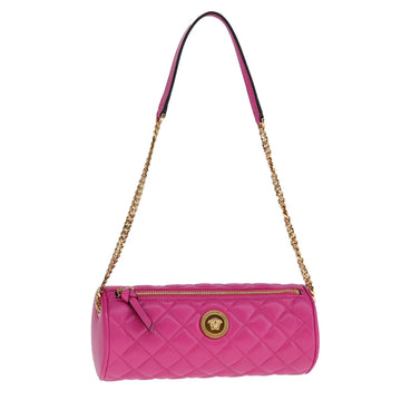 VERSACE Shoulder Bag Leather Pink Auth 108483A