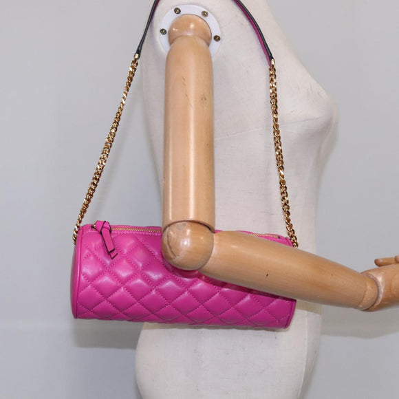 VERSACE Shoulder Bag Leather Pink Auth 108483