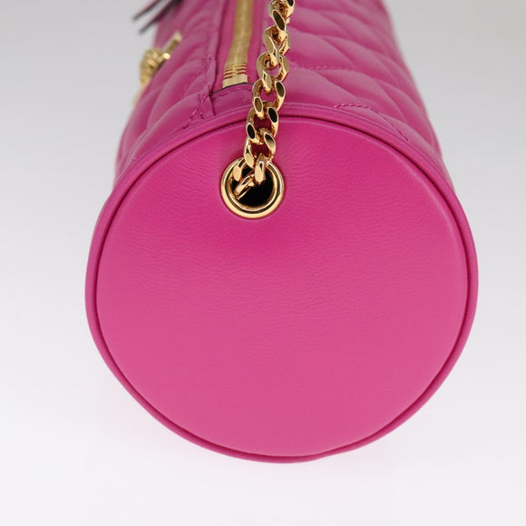 VERSACE Shoulder Bag Leather Pink Auth 108483