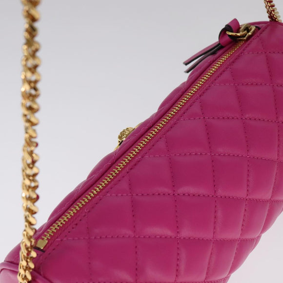 VERSACE Shoulder Bag Leather Pink Auth 108483