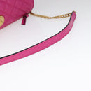 VERSACE Shoulder Bag Leather Pink Auth 108483-7