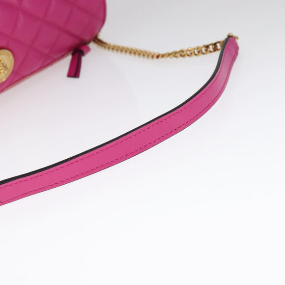 VERSACE Shoulder Bag Leather Pink Auth 108483