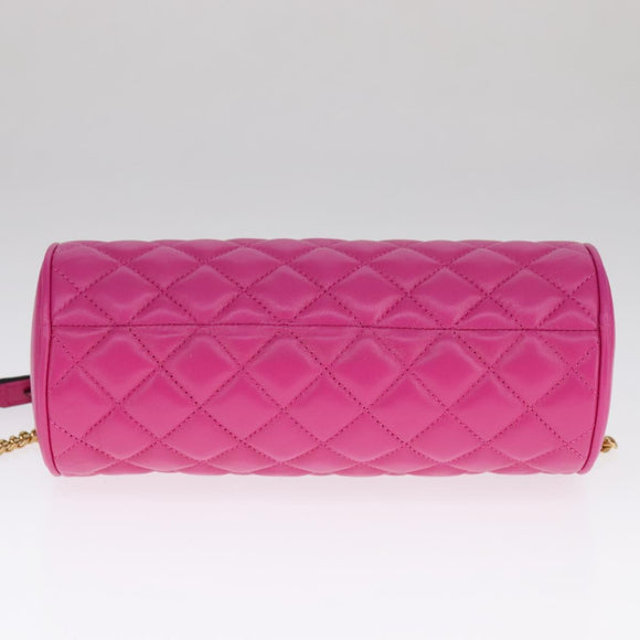 VERSACE Shoulder Bag Leather Pink Auth 108483