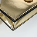 VERSACE Chain Shoulder Bag Patent leather Gold Auth 108487V-14