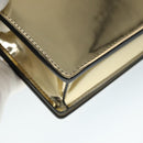 VERSACE Chain Shoulder Bag Patent leather Gold Auth 108487V-16