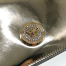 VERSACE Chain Shoulder Bag Patent leather Gold Auth 108487V-17