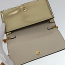VERSACE Chain Shoulder Bag Patent leather Gold Auth 108487V-10