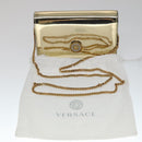 VERSACE Chain Shoulder Bag Patent leather Gold Auth 108487V-12