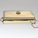 VERSACE Chain Shoulder Bag Patent leather Gold Auth 108487V-6