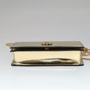 VERSACE Chain Shoulder Bag Patent leather Gold Auth 108487V-5