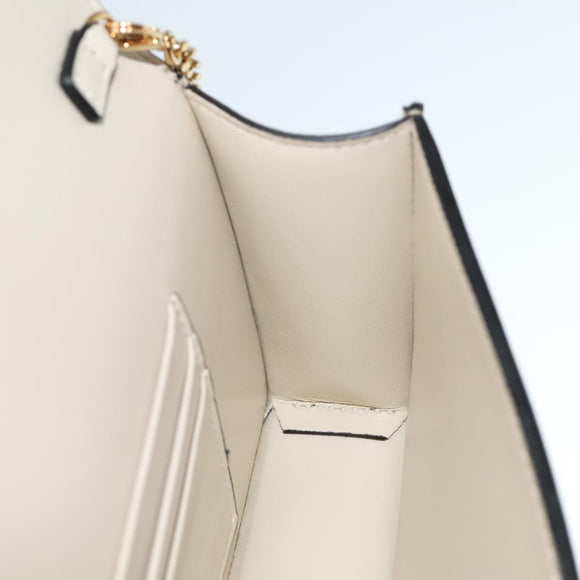 VERSACE Chain Shoulder Bag Patent leather Gold Auth 108490V